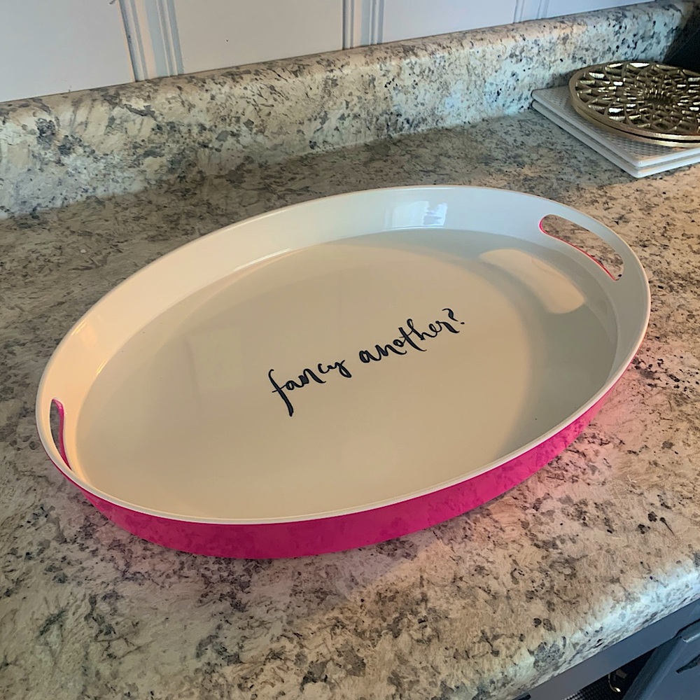 Serving Tray - ‘fancy another?’ Hot pink